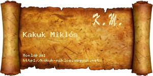 Kakuk Miklós névjegykártya